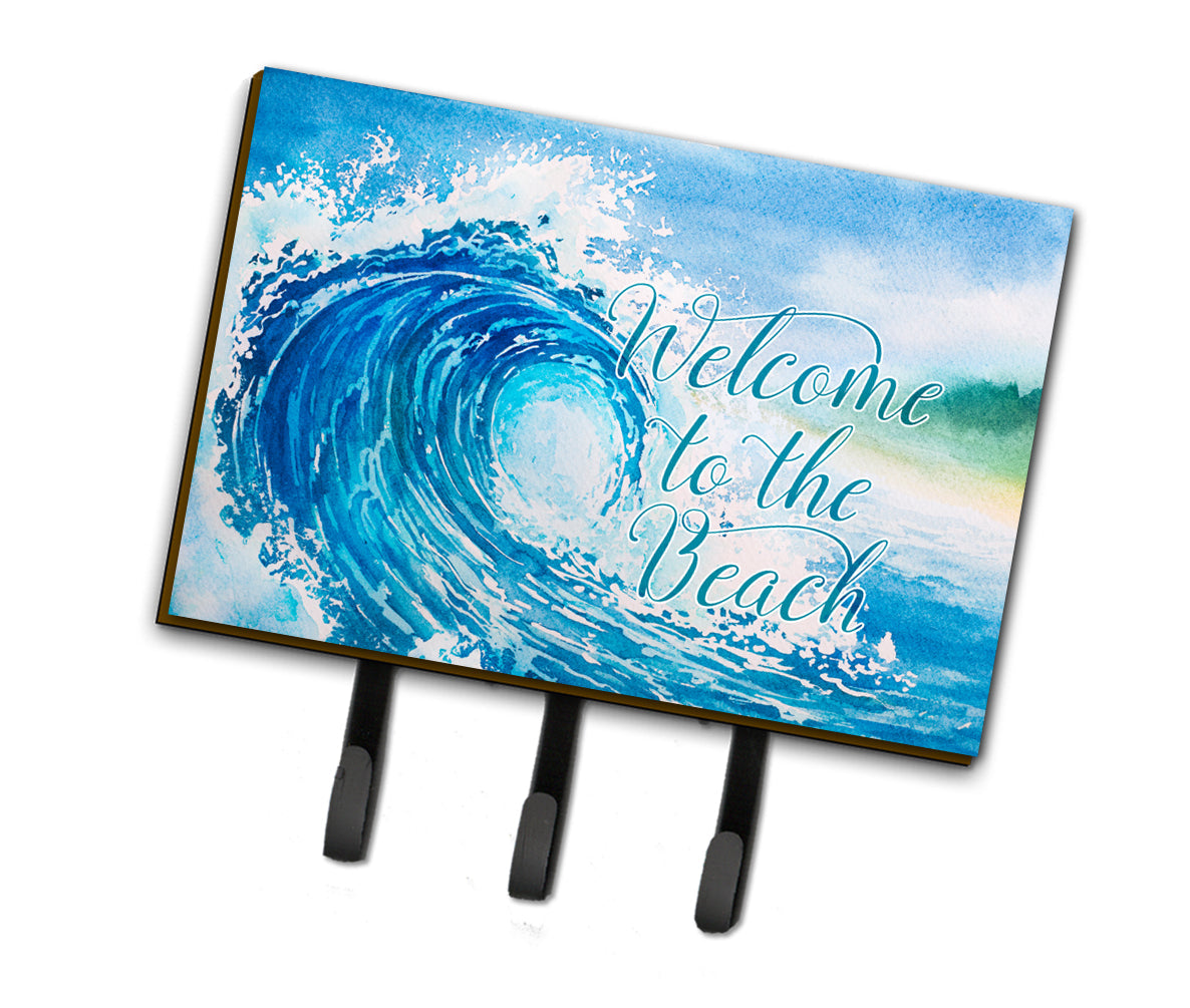Wave Welcome Leash or Key Holder Wall Hooks, Coat Rack Wall Mount, for Hanging Keys, Towels, Aprons, Leashes