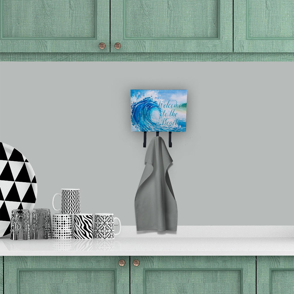 Wave Welcome Leash or Key Holder Wall Hooks, Coat Rack Wall Mount, for Hanging Keys, Towels, Aprons, Leashes