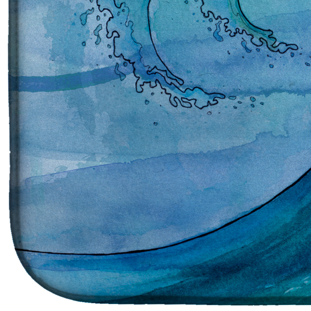 Abstract Wave Dish Drying Mat Absorbent Dish Drying Mat Pad for Kitchen Counter Dish Drainer Mat for Countertop, 14 x 21", Multicolor