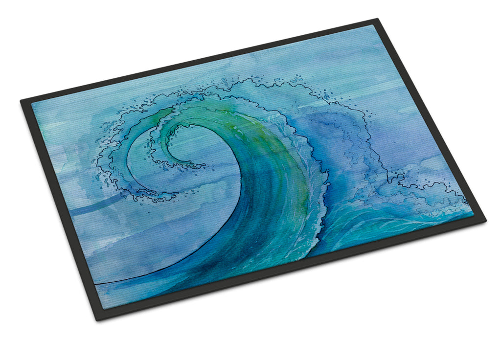 Abstract Wave Doormat Indoor Outdoor 24H X 36W Front Door Mat Rugs for Entryway, Non Slip Washable Low Pile,