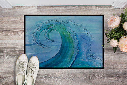Abstract Wave Doormat Indoor Outdoor 24H X 36W Front Door Mat Rugs for Entryway, Non Slip Washable Low Pile,
