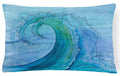 Abstract Wave Decorative Throw Pillow 12x16 Indoor Outdoor Accent Cushion, Fabric Cover with Insert for Sofa, Bed, Porch & Living Room