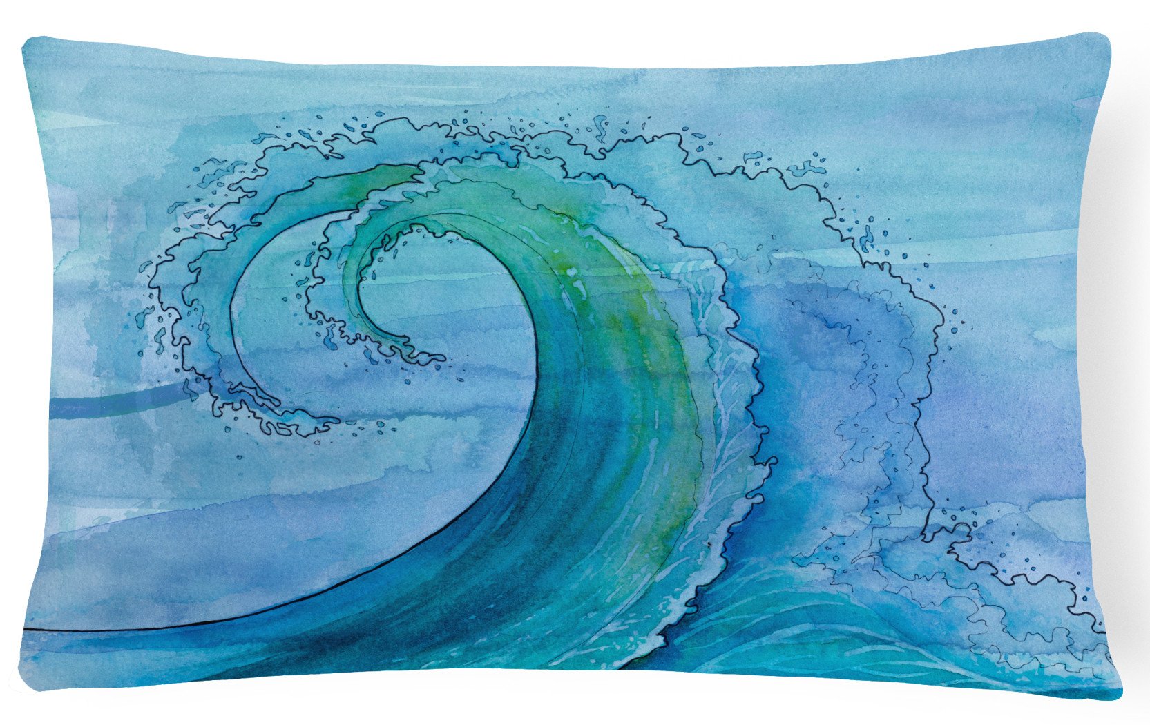 Abstract Wave Decorative Throw Pillow 12x16 Indoor Outdoor Accent Cushion, Fabric Cover with Insert for Sofa, Bed, Porch & Living Room