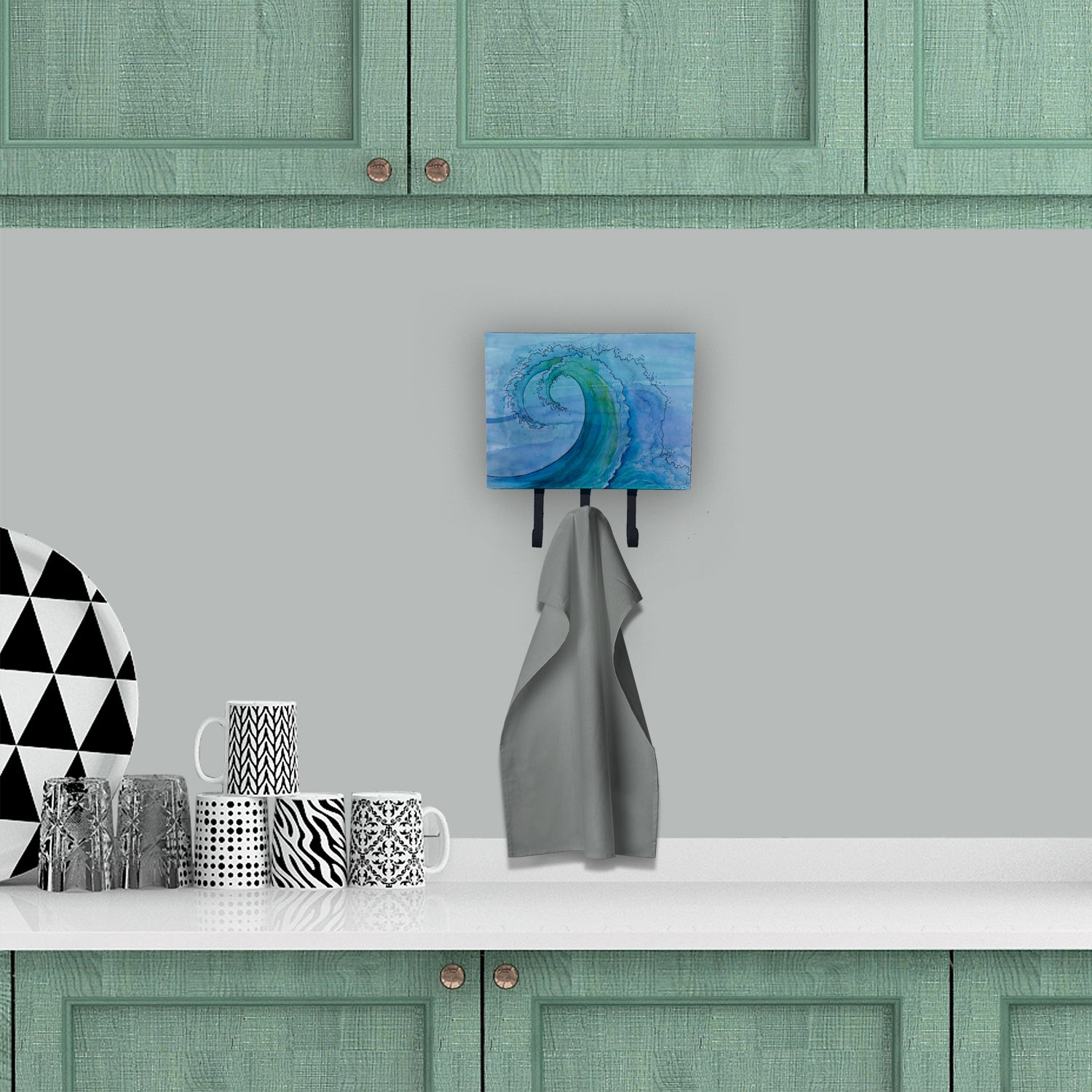 Abstract Wave Leash or Key Holder Wall Hooks, Coat Rack Wall Mount, for Hanging Keys, Towels, Aprons, Leashes
