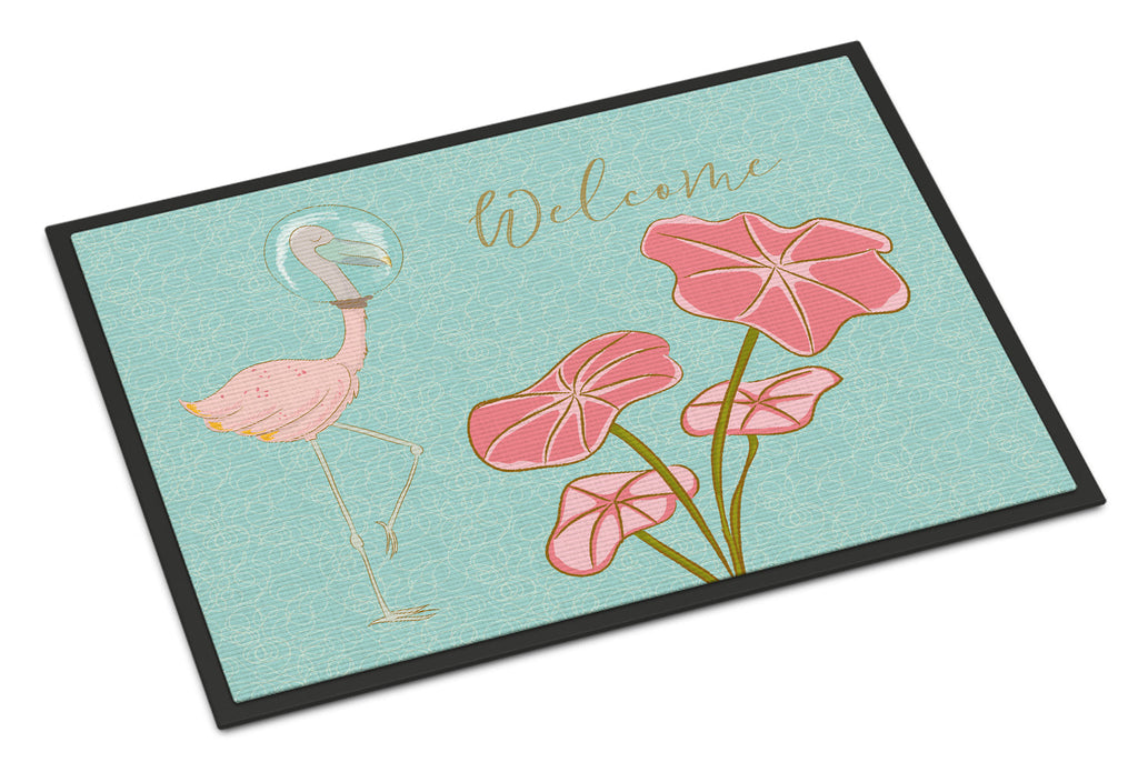 Flamingo Welcome Doormat Indoor Outdoor 18H X 27W Front Door Mat Rugs for Entryway, Non Slip Washable