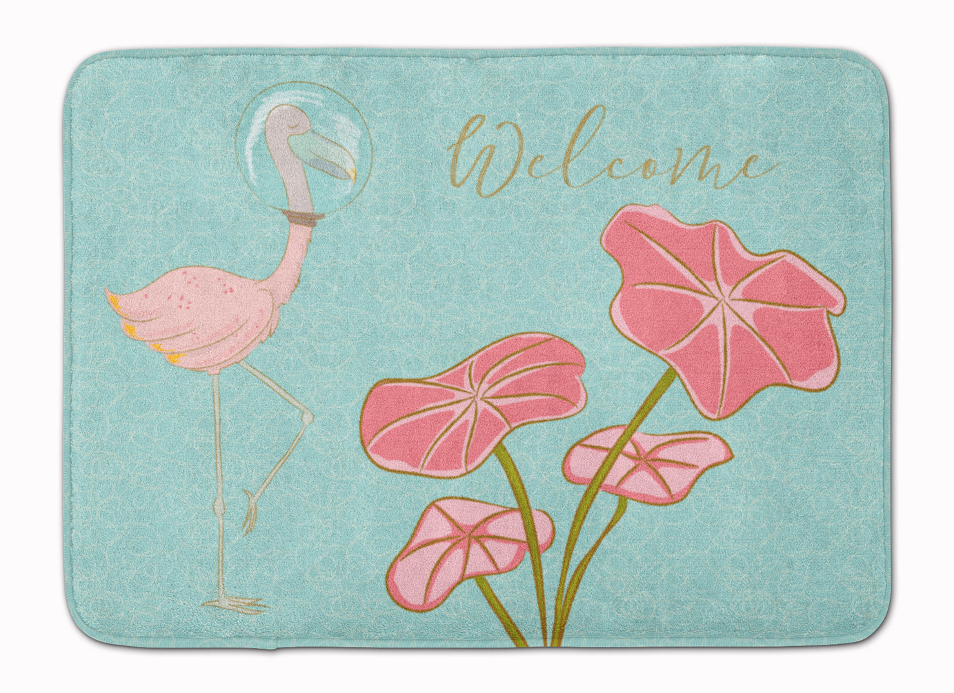 Flamingo Welcome Memory Foam Kitchen Mat Machine Washable Anti-Fatigue Cushion Comfort Bath or Kitchen Rug