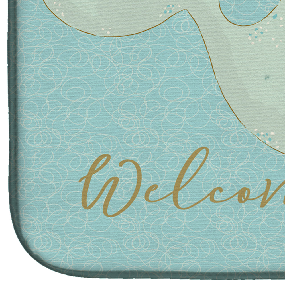 Whale Welcome Dish Drying Mat Absorbent Dish Drying Mat Pad for Kitchen Counter Dish Drainer Mat for Countertop, 14 x 21", Multicolor