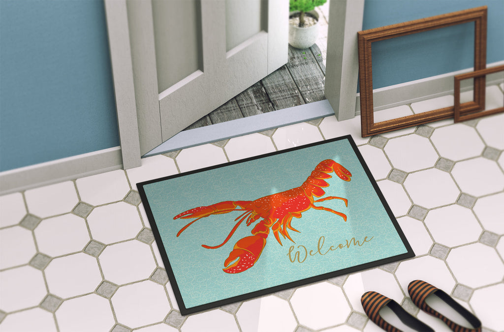 Lobster Welcome Doormat Indoor Outdoor 24H X 36W Front Door Mat Rugs for Entryway, Non Slip Washable Low Pile,