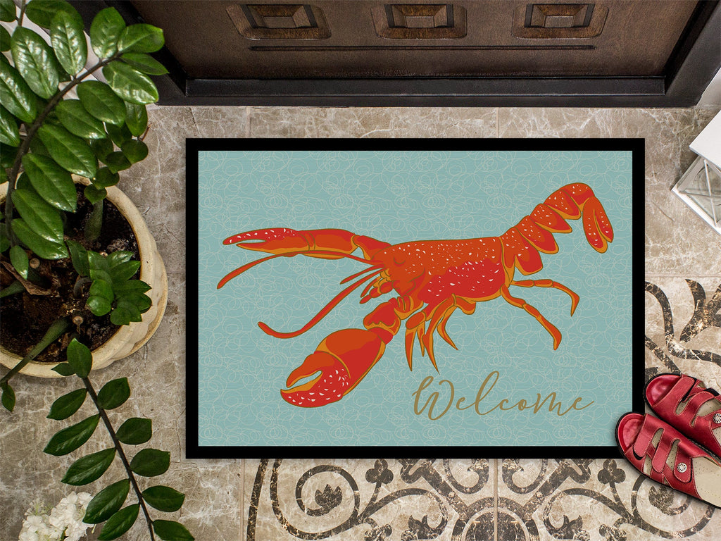 Lobster Welcome Doormat Indoor Outdoor 18H X 27W Front Door Mat Rugs for Entryway, Non Slip Washable