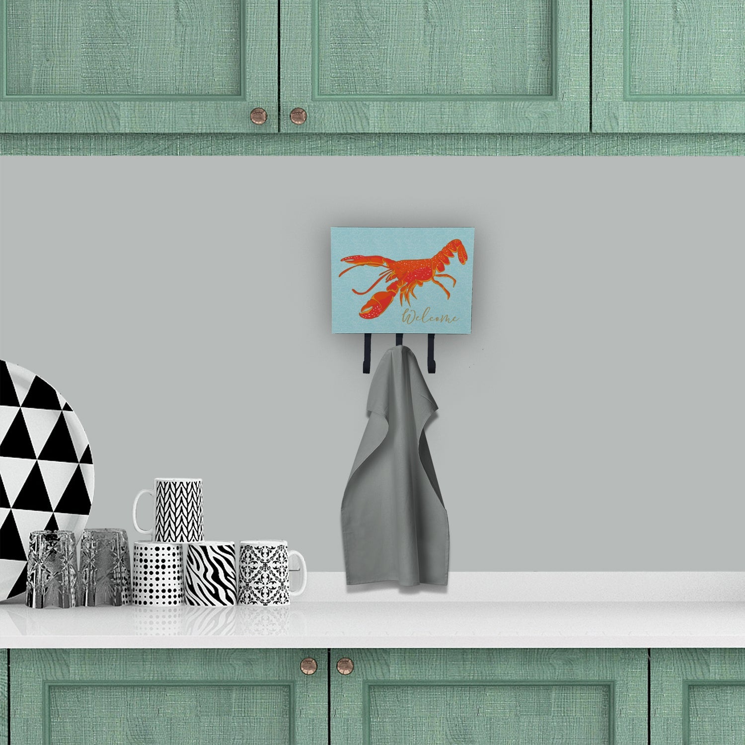 Lobster Welcome Leash or Key Holder Wall Hooks, Coat Rack Wall Mount, for Hanging Keys, Towels, Aprons, Leashes