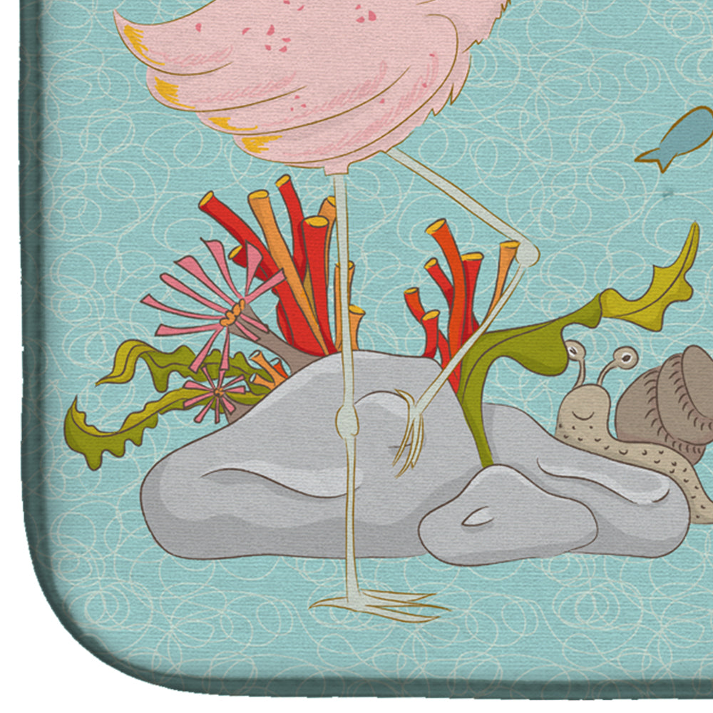 Flamingo Underwater Dish Drying Mat Absorbent Dish Drying Mat Pad for Kitchen Counter Dish Drainer Mat for Countertop, 14 x 21", Multicolor