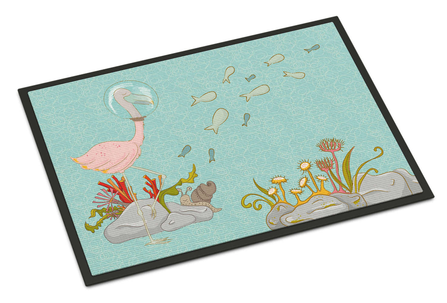 Flamingo Underwater Doormat Indoor Outdoor 18H X 27W Front Door Mat Rugs for Entryway, Non Slip Washable