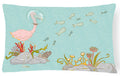 Flamingo Underwater Decorative Throw Pillow 12x16 Indoor Outdoor Accent Cushion, Fabric Cover with Insert for Sofa, Bed, Porch & Living Room