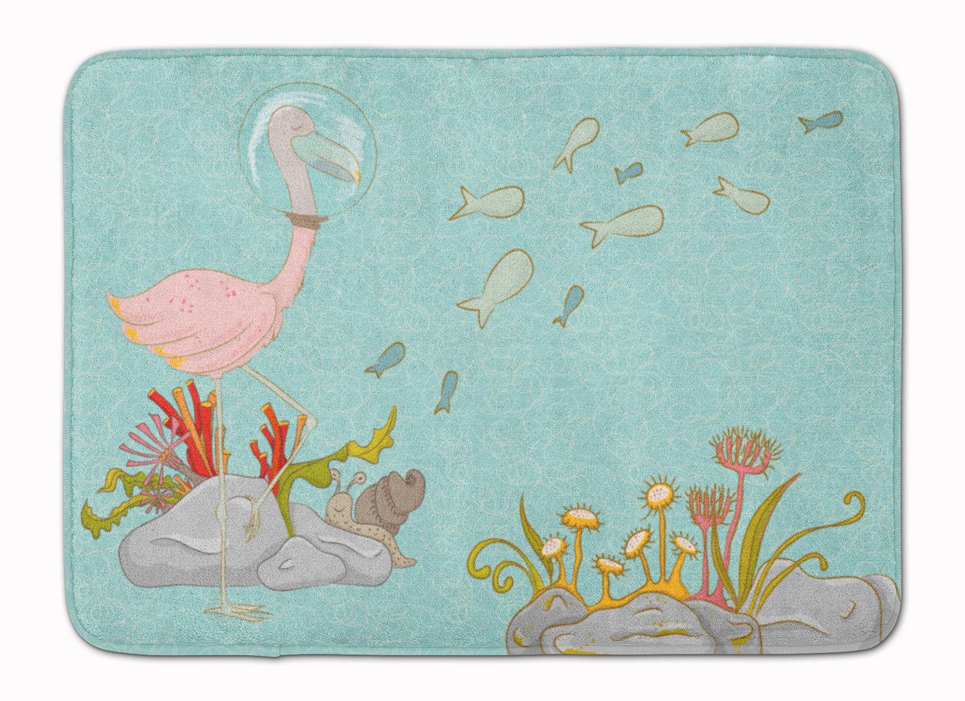Flamingo Underwater Memory Foam Kitchen Mat Machine Washable Anti-Fatigue Cushion Comfort Bath or Kitchen Rug