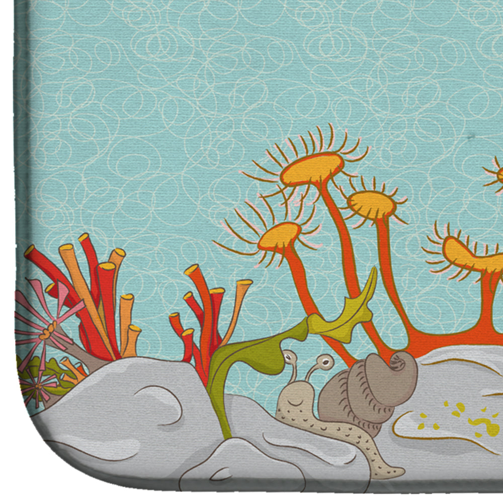 Frog Fish Scene Dish Drying Mat Absorbent Dish Drying Mat Pad for Kitchen Counter Dish Drainer Mat for Countertop, 14 x 21", Multicolor