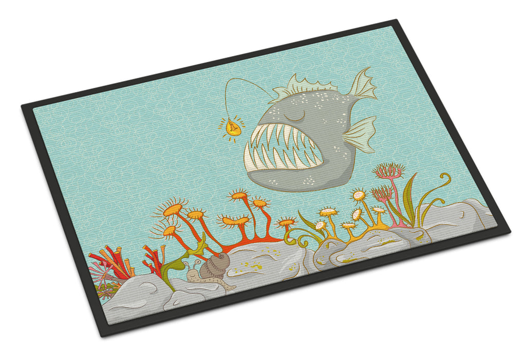 Frog Fish Scene Doormat Indoor Outdoor 18H X 27W Front Door Mat Rugs for Entryway, Non Slip Washable