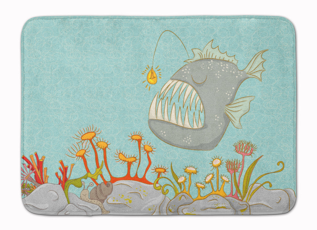 Frog Fish Scene Memory Foam Kitchen Mat Machine Washable Anti-Fatigue Cushion Comfort Bath or Kitchen Rug