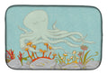 Octopus Underwater Scene Dish Drying Mat Absorbent Dish Drying Mat Pad for Kitchen Counter Dish Drainer Mat for Countertop, 14 x 21", Multicolor