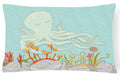 Octopus Underwater Scene Decorative Throw Pillow 12x16 Indoor Outdoor Accent Cushion, Fabric Cover with Insert for Sofa, Bed, Porch & Living Room