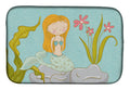 Mermaid Underwater Scene Dish Drying Mat Absorbent Dish Drying Mat Pad for Kitchen Counter Dish Drainer Mat for Countertop, 14 x 21", Multicolor