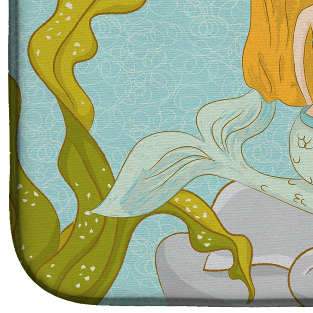Mermaid Underwater Scene Dish Drying Mat Absorbent Dish Drying Mat Pad for Kitchen Counter Dish Drainer Mat for Countertop, 14 x 21", Multicolor