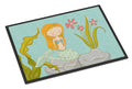 Mermaid Underwater Scene Doormat Indoor Outdoor 24H X 36W Front Door Mat Rugs for Entryway, Non Slip Washable Low Pile,