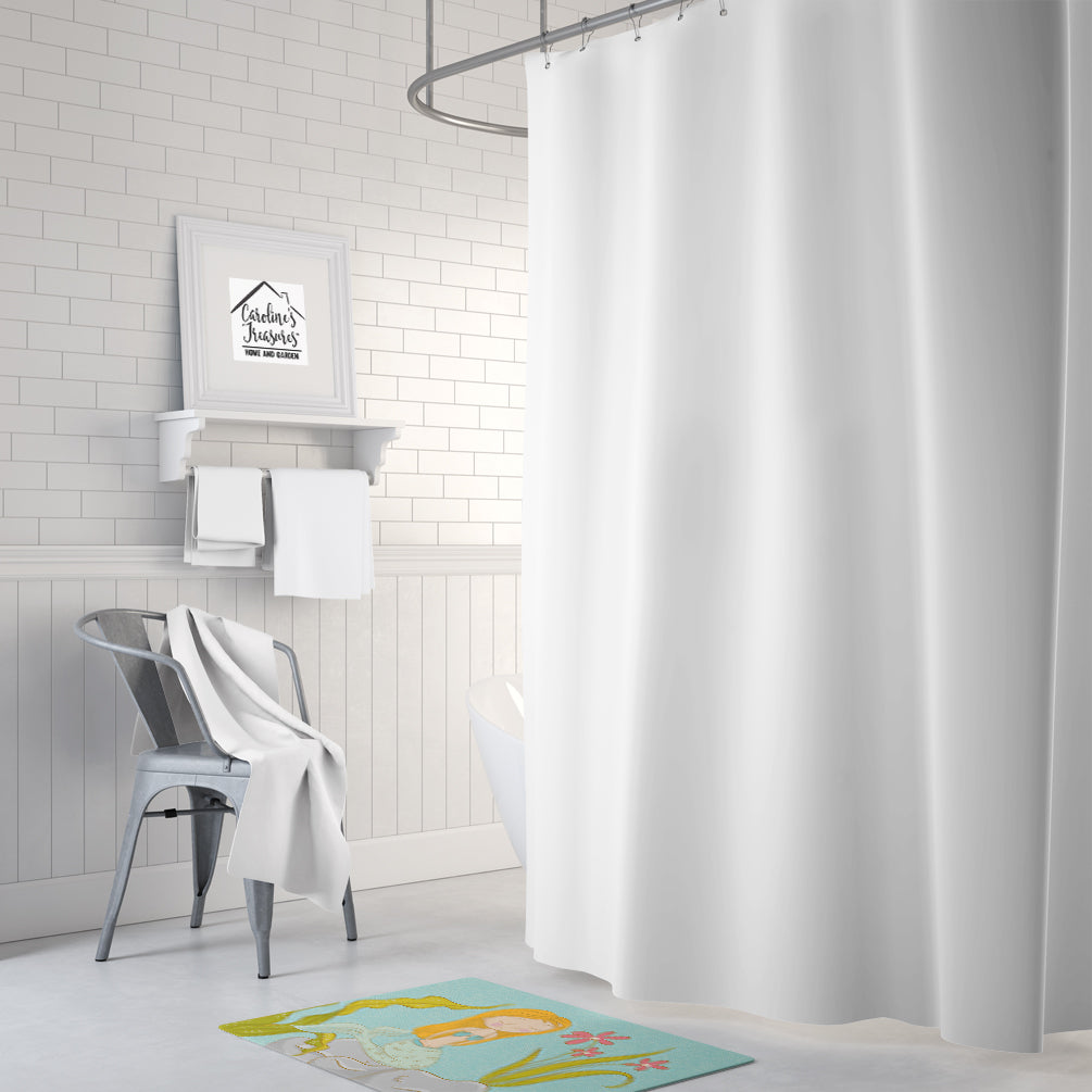 Mermaid Underwater Scene Memory Foam Kitchen Mat Machine Washable Anti-Fatigue Cushion Comfort Bath or Kitchen Rug