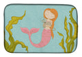 Mermaid and Cat Underwater Dish Drying Mat Absorbent Dish Drying Mat Pad for Kitchen Counter Dish Drainer Mat for Countertop, 14 x 21", Multicolor