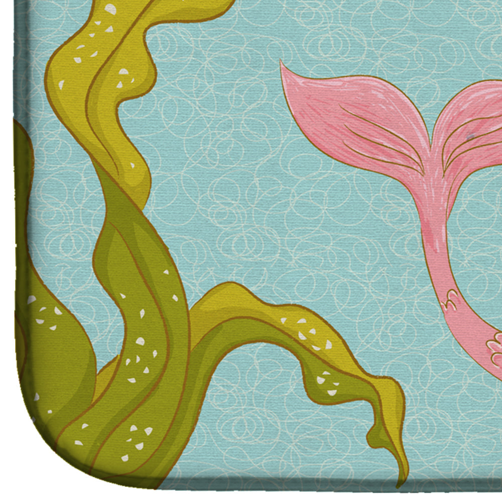 Mermaid and Cat Underwater Dish Drying Mat Absorbent Dish Drying Mat Pad for Kitchen Counter Dish Drainer Mat for Countertop, 14 x 21", Multicolor
