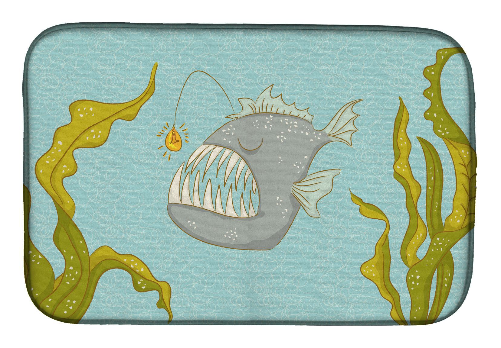 Frog Fish Dish Drying Mat Absorbent Dish Drying Mat Pad for Kitchen Counter Dish Drainer Mat for Countertop, 14 x 21", Multicolor