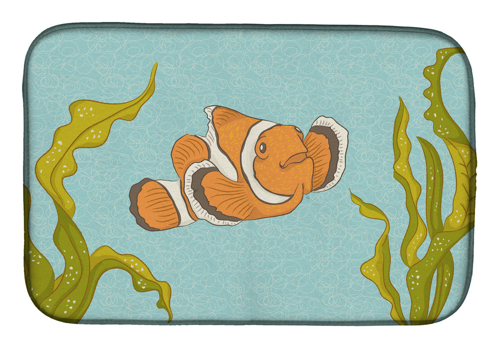 Clown Fish Dish Drying Mat Absorbent Dish Drying Mat Pad for Kitchen Counter Dish Drainer Mat for Countertop, 14 x 21", Multicolor