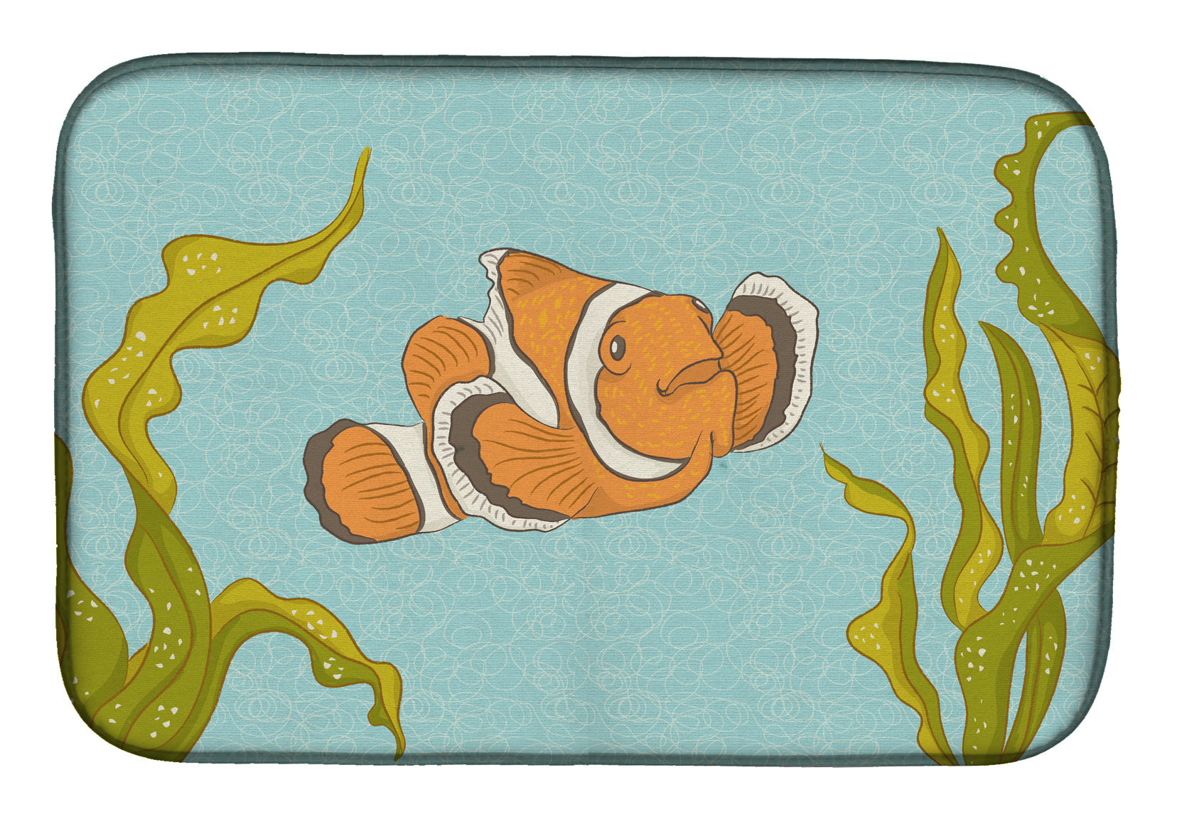 Clown Fish Dish Drying Mat Absorbent Dish Drying Mat Pad for Kitchen Counter Dish Drainer Mat for Countertop, 14 x 21", Multicolor