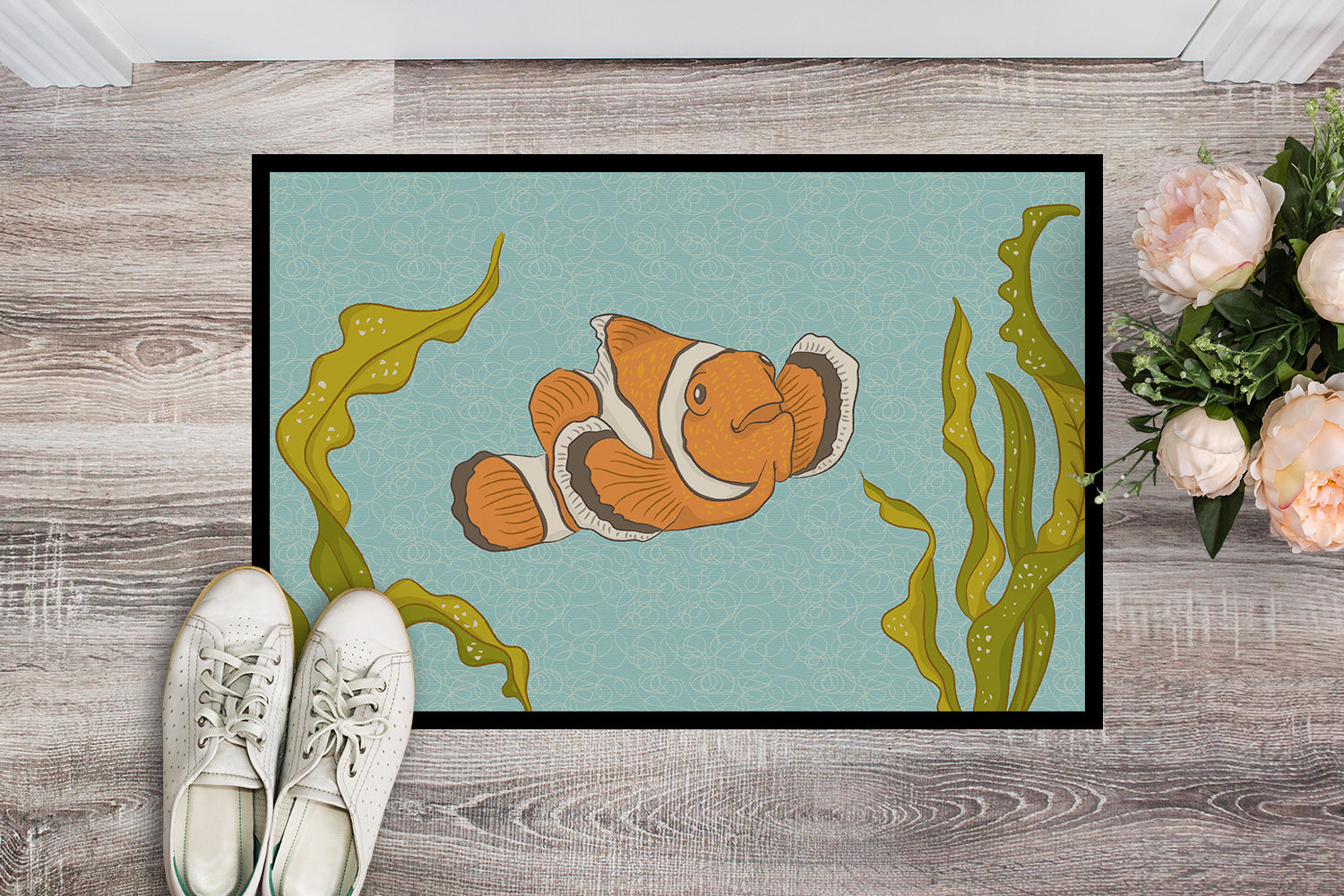 Clown Fish Doormat Indoor Outdoor 18H X 27W Front Door Mat Rugs for Entryway, Non Slip Washable