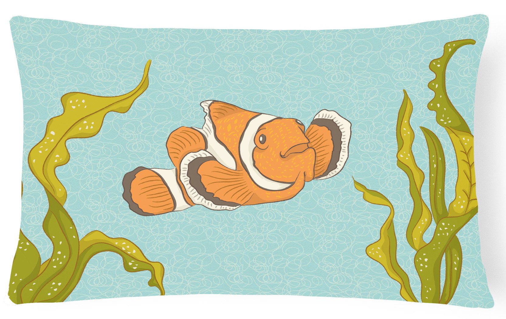 Clown Fish Decorative Throw Pillow 12x16 Indoor Outdoor Accent Cushion, Fabric Cover with Insert for Sofa, Bed, Porch & Living Room