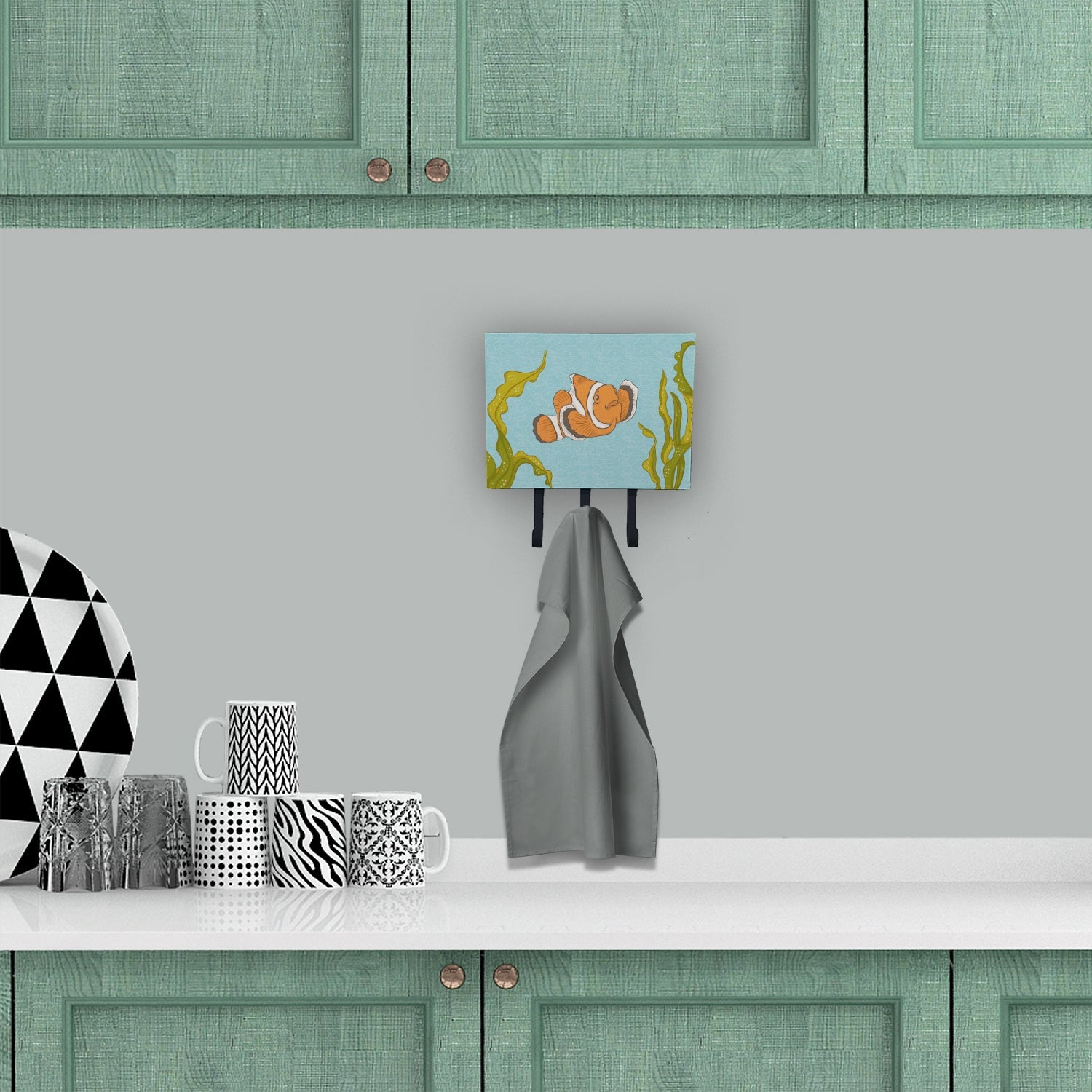 Clown Fish Leash or Key Holder Wall Hooks, Coat Rack Wall Mount, for Hanging Keys, Towels, Aprons, Leashes
