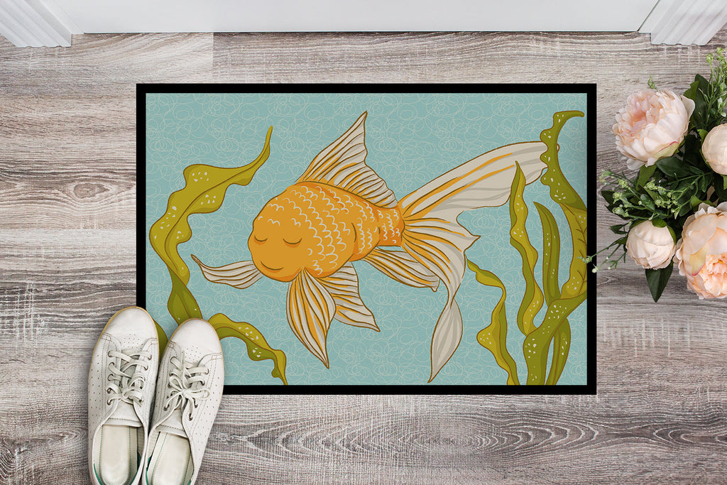Gold Fish Doormat Indoor Outdoor 18H X 27W Front Door Mat Rugs for Entryway, Non Slip Washable