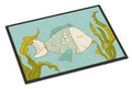 Blue Fish Doormat Indoor Outdoor 18H X 27W Front Door Mat Rugs for Entryway, Non Slip Washable