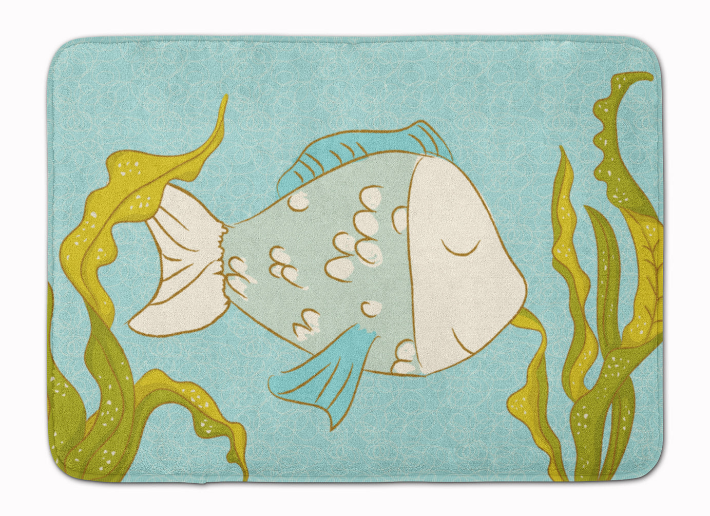 Blue Fish Memory Foam Kitchen Mat Machine Washable Anti-Fatigue Cushion Comfort Bath or Kitchen Rug
