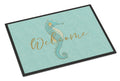 Seahorse Welcome Doormat Indoor Outdoor 24H X 36W Front Door Mat Rugs for Entryway, Non Slip Washable Low Pile,