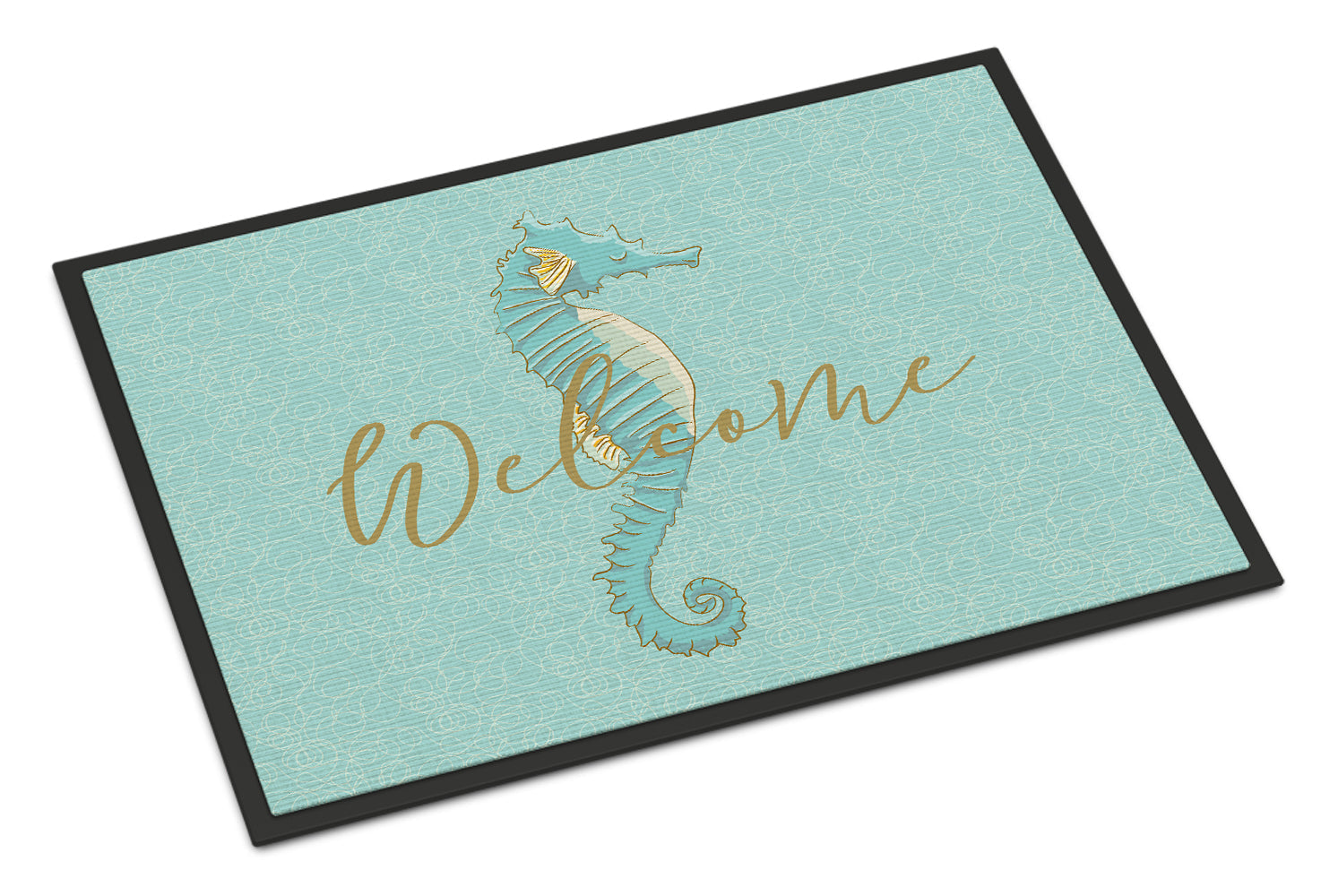 Seahorse Welcome Doormat Indoor Outdoor 24H X 36W Front Door Mat Rugs for Entryway, Non Slip Washable Low Pile,