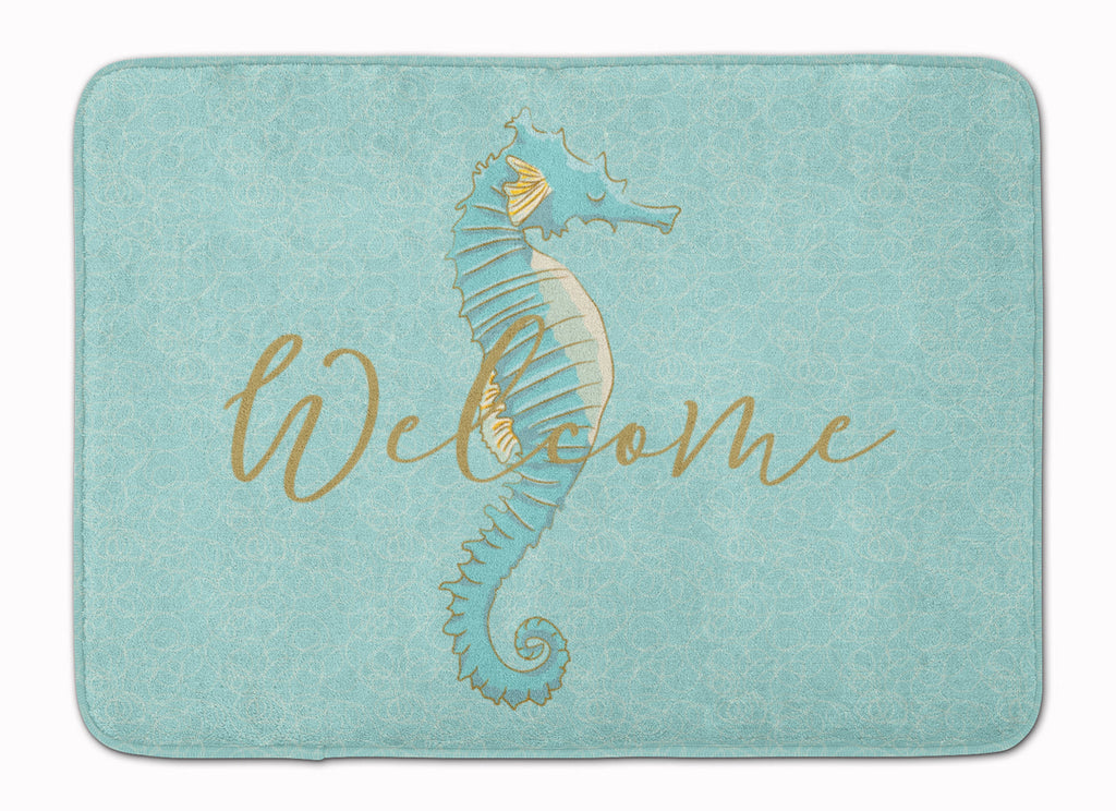 Seahorse Welcome Memory Foam Kitchen Mat Machine Washable Anti-Fatigue Cushion Comfort Bath or Kitchen Rug