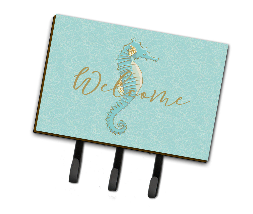 Seahorse Welcome Leash or Key Holder Wall Hooks, Coat Rack Wall Mount, for Hanging Keys, Towels, Aprons, Leashes