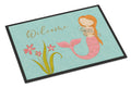 Mermaid with Cat Welcome Doormat Indoor Outdoor 24H X 36W Front Door Mat Rugs for Entryway, Non Slip Washable Low Pile,