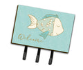 Blue Fish Welcome Leash or Key Holder Wall Hooks, Coat Rack Wall Mount, for Hanging Keys, Towels, Aprons, Leashes