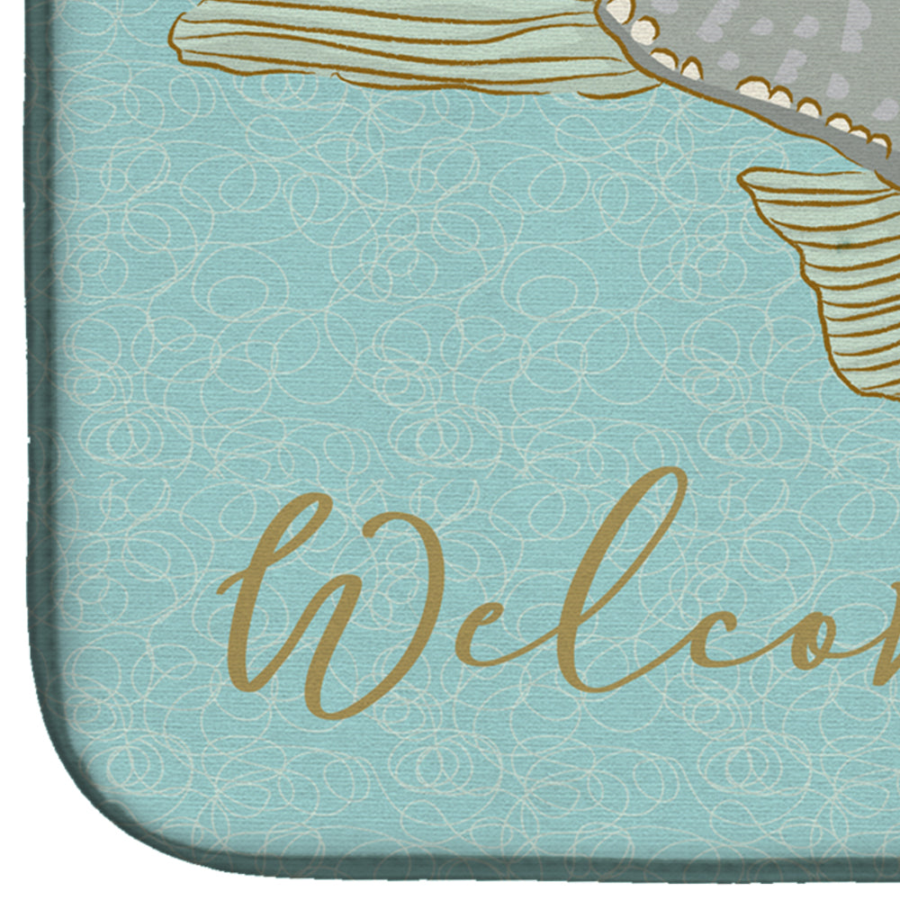 Fish Welcome Dish Drying Mat Absorbent Dish Drying Mat Pad for Kitchen Counter Dish Drainer Mat for Countertop, 14 x 21", Multicolor