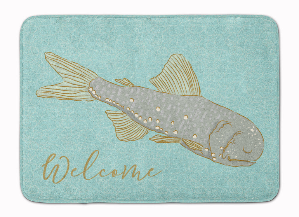Fish Welcome Memory Foam Kitchen Mat Machine Washable Anti-Fatigue Cushion Comfort Bath or Kitchen Rug