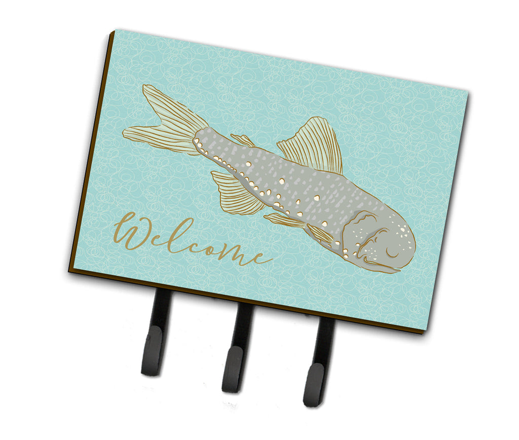 Fish Welcome Leash or Key Holder Wall Hooks, Coat Rack Wall Mount, for Hanging Keys, Towels, Aprons, Leashes