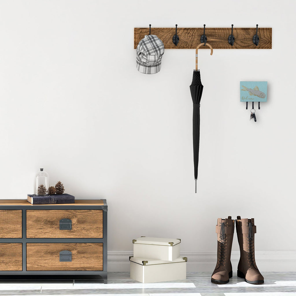 Fish Welcome Leash or Key Holder Wall Hooks, Coat Rack Wall Mount, for Hanging Keys, Towels, Aprons, Leashes