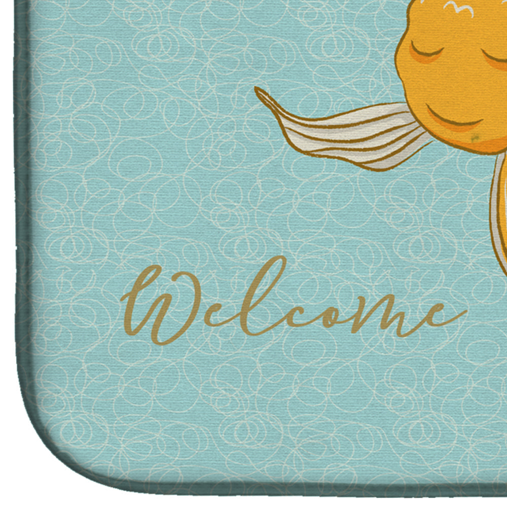 Gold Fish Welcome Dish Drying Mat Absorbent Dish Drying Mat Pad for Kitchen Counter Dish Drainer Mat for Countertop, 14 x 21", Multicolor