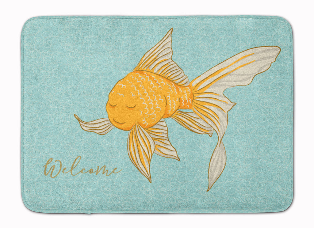 Gold Fish Welcome Memory Foam Kitchen Mat Machine Washable Anti-Fatigue Cushion Comfort Bath or Kitchen Rug